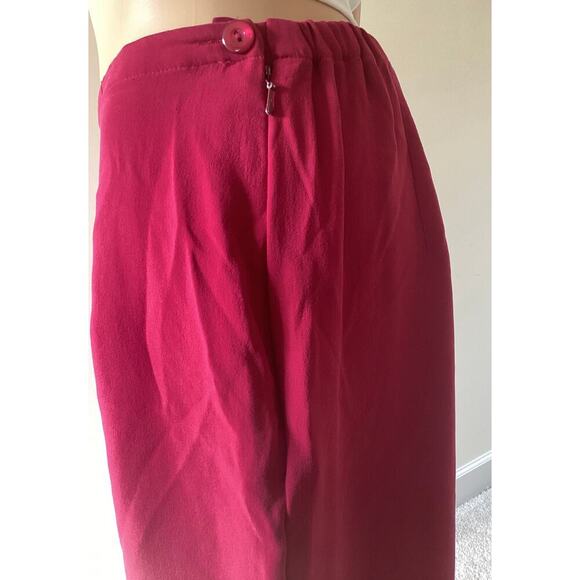 Vtg Talbots Red 100% Pure Silk Business Casual Dress Pants Sz 12 - Picture 3 of 10